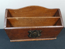 Load image into Gallery viewer, Antique Wooden Desk Top Letter Rack Holder File Organizer Arts and Crafts Art Nouveau Wood and Metal Late 1800's - Early 1900's Original