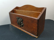 Load image into Gallery viewer, Antique Wooden Desk Top Letter Rack Holder File Organizer Arts and Crafts Art Nouveau Wood and Metal Late 1800's - Early 1900's Original
