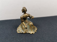 Load image into Gallery viewer, Antique Brass Miniature Lady Figurine Figure 1800's Victorian