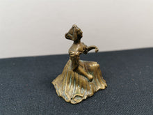 Load image into Gallery viewer, Antique Brass Miniature Lady Figurine Figure 1800's Victorian