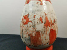 Load image into Gallery viewer, Antique Chinese Ceramic Pottery Vase Hand Painted Orange White and Gold