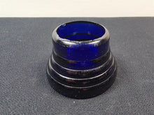 Load image into Gallery viewer, Antique Inkwell Ink Well Holder Cobalt Blue Glass