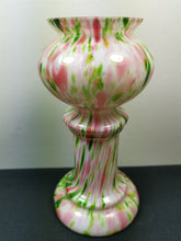 Load image into Gallery viewer, Antique Glass Flower Vase White Green and Pink Late 1800's Original Victorian