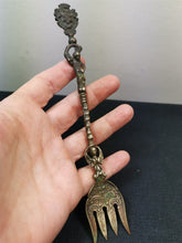 Load image into Gallery viewer, Antique Pickle Fork with Cherub Victorian 1800's Original Silver Plated Ornate