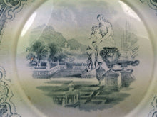 Load image into Gallery viewer, Antique Victorian Serving Platter Plate Dish Blue and White Ceramic Pottery Victorian 1800's  Round Large Flow Blue Transferware