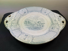 Load image into Gallery viewer, Antique Victorian Serving Platter Plate Dish Blue and White Ceramic Pottery Victorian 1800's  Round Large Flow Blue Transferware