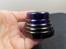 Load image into Gallery viewer, Antique Inkwell Ink Well Holder Cobalt Blue Glass