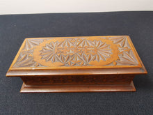 Load image into Gallery viewer, Antique Stamp Box Wooden Hand Carved Wood Victorian Late 1800's