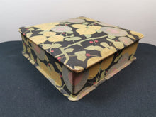 Load image into Gallery viewer, Vintage Art Deco Sewing Box Storage Fabric Cloth Covered with Original Buttons Included Inside 1920's - 1930's Original