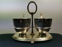 Load image into Gallery viewer, Antique Silver Plated Serving Bowls and Stand with Two Spoons Late 1860's Victorian Original Silverplated Silverplate Hallmarked