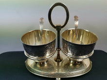 Load image into Gallery viewer, Antique Silver Plated Serving Bowls and Stand with Two Spoons Late 1860's Victorian Original Silverplated Silverplate Hallmarked