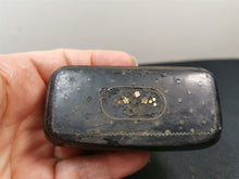 Load image into Gallery viewer, Antique Snuff Box Paper Mache with Mother of Pearl Shell Inlay Victorian Georgian 1800's Original Papier Mache