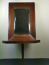 Load image into Gallery viewer, Antique Wall Mirror and Shelf Wood Wooden Inlaid with Beveled Glass Vanity or Shaving Victorian Late 1800's- Early 1900's Original