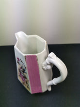 Load image into Gallery viewer, Antique Victorian Pitcher Jug Ceramic Bisque Porcelain with Bird and Nest of Eggs and Flowers Pink and White Late 1800's Original