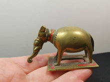Load image into Gallery viewer, Antique Elephant Snuff Bottle Figural Figurine Bronze Brass Metal with Screw Trunk Lid Victorian Rare