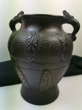 Load image into Gallery viewer, Antique Japanese Nippon Ceramic Pottery Vase Meiji Era Black Matte 1890 - 1920 Original