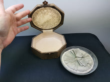 Load image into Gallery viewer, Vintage Glass Powder Bowl in Original Box with Silk Powder Puff 1920's Original Vanity Set