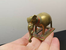 Load image into Gallery viewer, Antique Elephant Snuff Bottle Figural Figurine Bronze Brass Metal with Screw Trunk Lid Victorian Rare