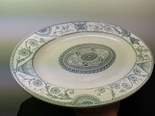 Load image into Gallery viewer, Antique Ceramic Pottery Serving Platter Bells Pottery Glasgow Scotland Transferware Blue and White Oval Victorian Original 1800's Tableware