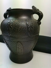 Load image into Gallery viewer, Antique Japanese Nippon Ceramic Pottery Vase Meiji Era Black Matte 1890 - 1920 Original