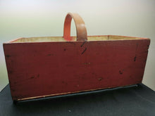 Load image into Gallery viewer, Antique Wood Basket Wooden Hand Painted Raspberry Pink Primitive Late 1800's - Early 1900's Original