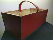Load image into Gallery viewer, Antique Wood Basket Wooden Hand Painted Raspberry Pink Primitive Late 1800's - Early 1900's Original