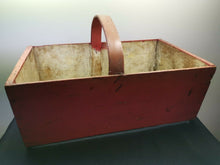 Load image into Gallery viewer, Antique Wood Basket Wooden Hand Painted Raspberry Pink Primitive Late 1800's - Early 1900's Original