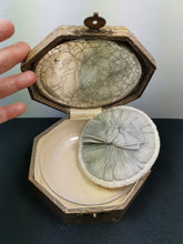 Load image into Gallery viewer, Vintage Glass Powder Bowl in Original Box with Silk Powder Puff 1920's Original Vanity Set