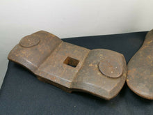 Load image into Gallery viewer, Antique Cobblers Shoe Last Lasts Cast Iron Metal Set of 2 Sizes and Stand Cobbler Shoe Making Tools