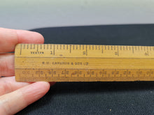 Load image into Gallery viewer, Vintage Wood Ruler Foot Inches Centimetres Millimetres Wooden Rule Made in England Measuring Tool Drawing Drafting R.M. Cameron and Son
