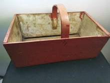 Load image into Gallery viewer, Antique Wood Basket Wooden Hand Painted Raspberry Pink Primitive Late 1800's - Early 1900's Original