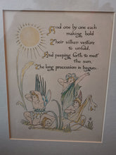 Load image into Gallery viewer, Antique Walter Crane The Long Procession Lithograph Print Illustration Hand Tinted Framed