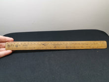 Load image into Gallery viewer, Vintage Wood Ruler Foot Inches Centimetres Wooden Rule Universal Woodworking Made in Birmingham England Measuring Tool Drawing Drafting