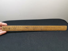 Load image into Gallery viewer, Vintage Wood Ruler Foot Inches Centimetres Wooden Rule Universal Woodworking Made in Birmingham England Measuring Tool Drawing Drafting
