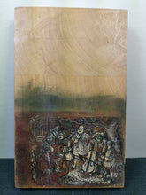 Load image into Gallery viewer, Vintage Hand Carved Victorian Musicians Scene on Wood Panel Carving Hand Made Original Art 1930's Miniature Image