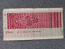 Load image into Gallery viewer, Antique Scottish Lace Pattern on Paper Hand Colored Victorian Original Late 1800's - Early 1900's Hand Made Art Red