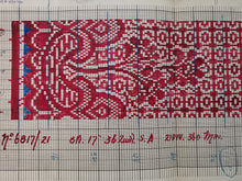 Load image into Gallery viewer, Antique Scottish Lace Pattern on Paper Hand Colored Victorian Original Late 1800's - Early 1900's Hand Made Art Red