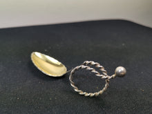Load image into Gallery viewer, Antique Sterling Silver Medicine Spoon Teaspoon Norway 830 Norwegian Silver and Gold