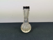 Load image into Gallery viewer, Antique Clear Cut Glass and Sterling Silver Posy Flower Vase 1800's Victorian Original Hallmarked