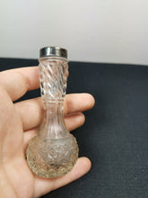 Load image into Gallery viewer, Antique Clear Cut Glass and Sterling Silver Posy Flower Vase 1800's Victorian Original Hallmarked