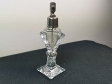 Load image into Gallery viewer, Antique Perfume Atomizer Bottle Spray Clear Cut Crystal Glass Atomiser Late 1800's - Early 1900's with Etched Flower