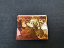 Load image into Gallery viewer, Vintage Make Up Powder Compact Victorian Lady Portrait on Glass and Brass Metal 1940's
