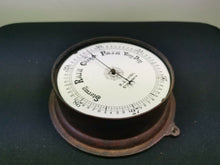 Load image into Gallery viewer, Antique Barometer Porcelain and Cast Iron Metal Wall Hanging H.J. Hatch Great Yarmouth England Victorian Late 1800's Original