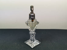 Load image into Gallery viewer, Antique Perfume Atomizer Bottle Spray Clear Cut Crystal Glass Atomiser Late 1800's - Early 1900's with Etched Flower