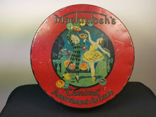 Load image into Gallery viewer, Vintage Tin Box Carnival Toffee Round with Pierrot Circus Clown and Ballerina Lithograph Art Deco 1920's - 1930's Original Advertising