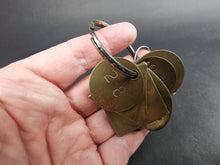 Load image into Gallery viewer, Antique Brass and Silver Numbered Key Tags from Glasgow Scotland Police Station Property Recovery Set of 11 Different Shapes and Sizes