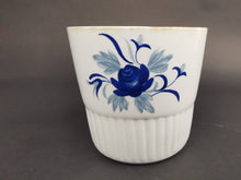 Load image into Gallery viewer, Vintage Ceramic Cup Blue and White with Hand Painted Flower and Leaves Made in Scotland