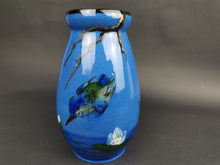 Load image into Gallery viewer, Antique Ceramic Vase Studio Art Pottery with Kingfisher Bird Painting Hand Painted Hand Made Original