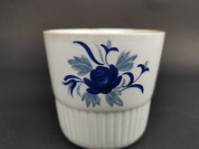 Load image into Gallery viewer, Vintage Ceramic Cup Blue and White with Hand Painted Flower and Leaves Made in Scotland