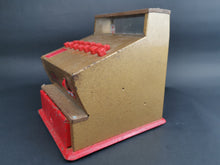 Load image into Gallery viewer, Vintage Toy Cash Register Till Tin Metal 1950's Mid Century Made in England Gold and Red